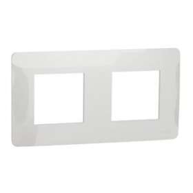 Unica Studio - plaque de finition - Blanc - 2 postes|Schneider Electric-SCHNU200418