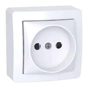 Alréa, prise de courant 2P connexion rapide avec cadre saillie, blanc polaire|Schneider Electric-SCHALB62274P