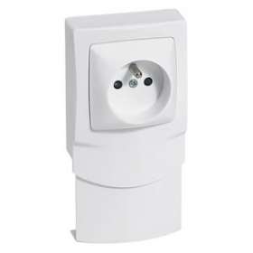 Cadre saillie 1 poste avec prise de courant pour moulure 16mm|Legrand-LEG298911