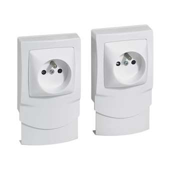 Lot de 2 cadres saillie avec prise de courant pour moulures 12,5mm - blanc|Legrand-LEG200892