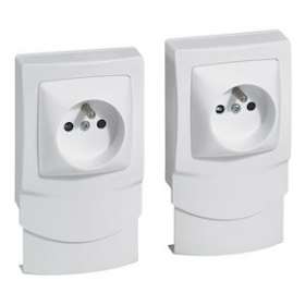 Lot de 2 cadres saillie avec prise de courant pour moulures 12,5mm - blanc|Legrand-LEG200892