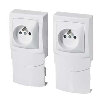 Lot de 2 cadres saillie avec prise de courant pour moulures 16mm - blanc|Legrand-LEG200894