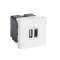 Chargeur USB Type-A + USB Type-C 3A 5V 15W Mosaic 2 modules 230V - blanc