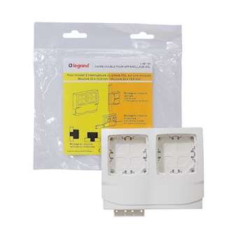 Cadre double pour appareillage saillie pour moulures hauteur 12,5mm|Legrand-LEG098189