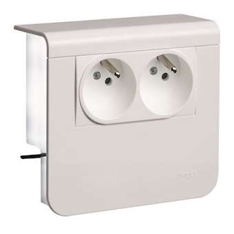 Support SL20055 avec 2x 2 P+T (Fr.) Pure|Hager-HAGSL200559609016