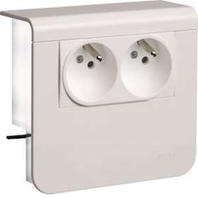 Support SL20055 avec 2x 2 P+T (Fr.) bp|Hager-HAGSL200559609010