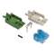 Kit coquille CBE 4P UTP, avec cliquet d'accrochage, vert/gris