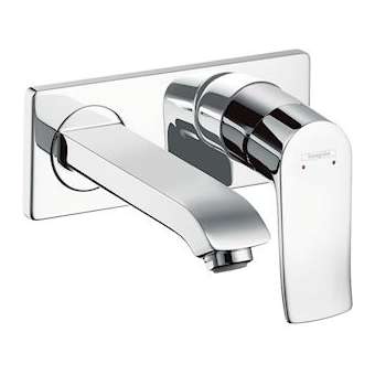 Mitigeur lavabo encastré mural, Bec court 165mm, bonde à écoulement libre chromé|Hansgrohe-HA331085000