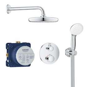 Set de douche avec Tempesta 210 Grohtherm Chromé|Grohe-GO234727000