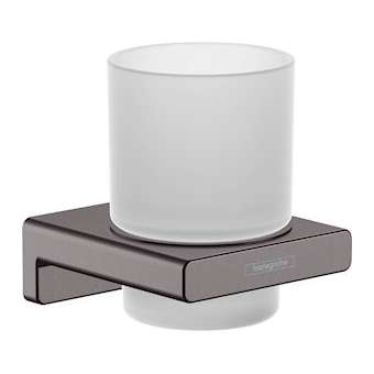 Porte-verre noir chromé brossé|Hansgrohe-HA341749340