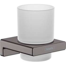 Porte-verre noir chromé brossé|Hansgrohe-HA341749340