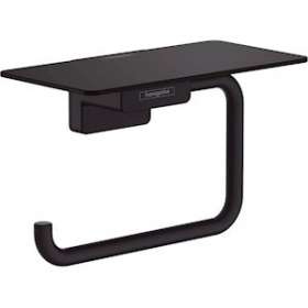 Porte-papier WC avec tablette noir mat|Hansgrohe-HA341772670