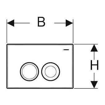 Plaque d'exposition Geberit Delta21, interrompable: Chromé brillant|Geberit-GBR242.225.21.1