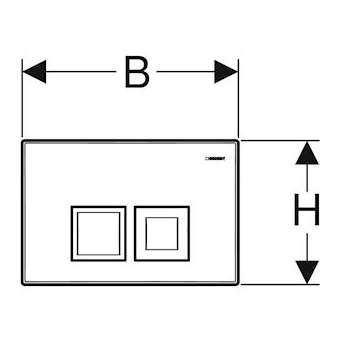 Plaque d'exposition Geberit Delta50, interrompable: Chromé brillant|Geberit-GBR242.235.21.1