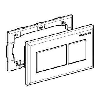 Poussoir Geberit pour déclenchement à distance forme rectangulaire, pneumatique|Geberit-GBR242.849.KT.1