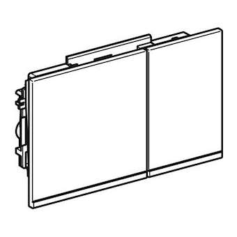 Plaque Geberit Omega60 double touche: gris velouté, réfl, chromé brillant|Geberit-GBR243.118.JK.1