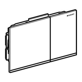 Plaque Geberit Sigma60 double touche: sable gris, réfl, chromé brillant|Geberit-GBR243.415.JL.1