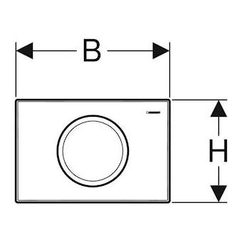 Plaque d'exposition Geberit Delta11, interrompable: Chromé mat|Geberit-GBR242.220.46.1