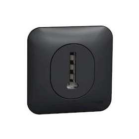 Ovalis - Prise téléphone en T - 8 contacts Avec plaque de finition -Anthracite|Schneider Electric-SCHS460496