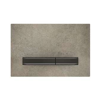 Plaque Geberit Sigma50 double touche: noir chromé, aspect béton|Geberit-GBR115.671.JV.2