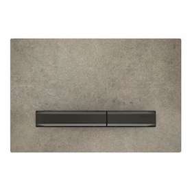 Plaque Geberit Sigma50 double touche: noir chromé, aspect béton|Geberit-GBR115.671.JV.2