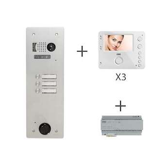 Kit Video Alu 1R 3 Bp 2 Voice Programmé|Urmet france-URMKV83-103