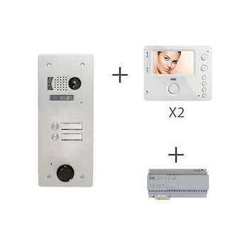 Kit Video Alu 1R 2 Bp 2 Voice Programmé|Urmet france-URMKV83-102