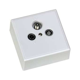 Prise murale 3 sorties TV/FM/SAT avec socle + plastron|Tonna-TOQ372507