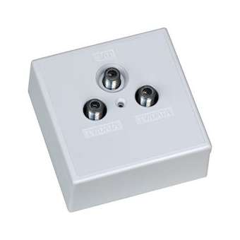 Prise 3 sorties 2 x TV + DATA/SAT avec socle + plastron|Tonna-TOQ372531