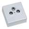 Prise 3 sorties 2 x TV + DATA/SAT avec socle + plastron
