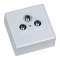 Prise 3 sorties TV + FM/TV + DATA/SAT avec socle + plastron