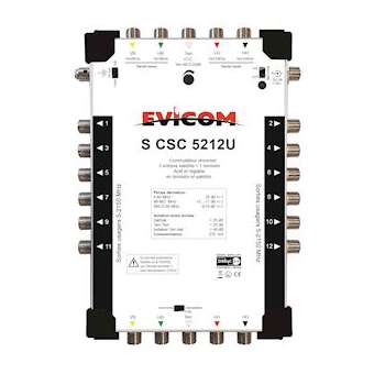 Commutateur universel 5 câbles 4 sat. + terrestre, 12 sorties|Evicom-EVCSCSC5212U