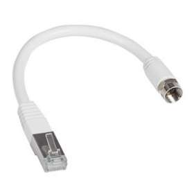 Cordon de brassage 1 embout coaxial et 1 embout RJ45 - longueur 0,3m|Legrand-LEG413206