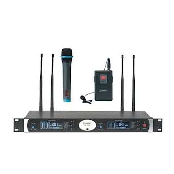 Ensemble UHF double Diversity, micro HF main + émetteur mic. cravate|Rondson-ONDBE-5038-H-83-PT-10