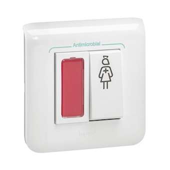 Bloc d'appel Prog Mosaic - témoin rouge retour d'appel - antimicrobien|Legrand-LEG076685