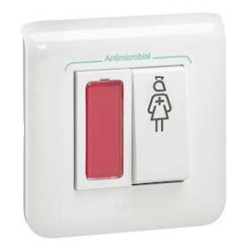 Bloc d'appel Prog Mosaic - témoin rouge retour d'appel - antimicrobien|Legrand-LEG076685