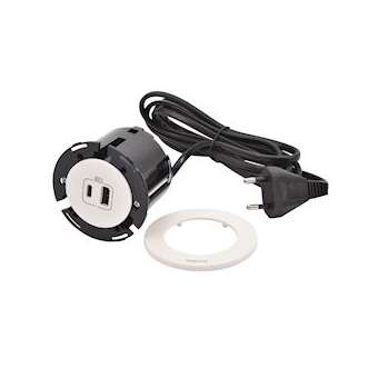 Disq60 Incara chargeur USB A+C et cordon avec fiche 2P+T - blanc|Legrand-LEG654730