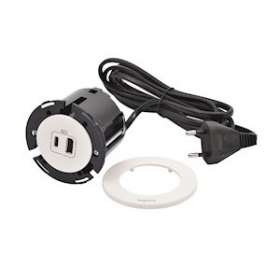 Disq60 Incara chargeur USB A+C et cordon avec fiche 2P+T - blanc|Legrand-LEG654730