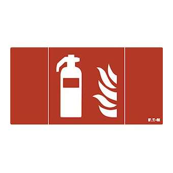 Pictogramme CrystalWay 20m Extincteur blanc sur fond rouge|Eaton Luminox-LUM10966