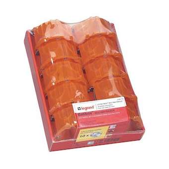Lot de 10 boîtes à encastrer 1 poste Batibox multimatériaux|Legrand-LEG200215