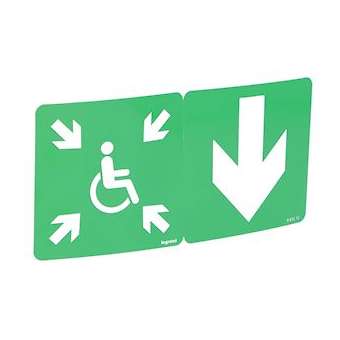 Etiquette signalisation évacuation repositionnable et recyclable pour DBR|Legrand-LEG061213
