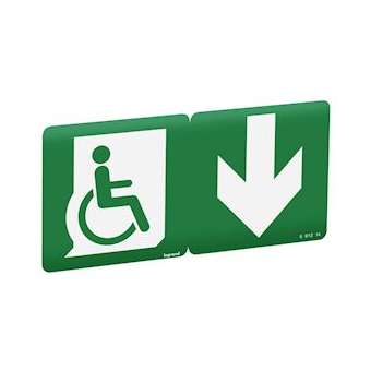 Etiquette évacuation repositionnable, recyclable personne mobilité reduite|Legrand-LEG061214