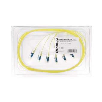 Lot de 6 pigtails LC OS2 9/125 µm 2 m|Gigamedia-GGMS3MLC2MTL6