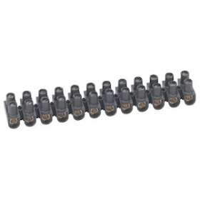 Borne de raccordement Nylbloc 12 plots de 25mm² - 101A - noir|Legrand-LEG098434