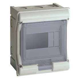 Coffret étanche vector IP55 1 rangée 4+2 modules h 190mm l 165mm|Hager-HAGVE106F