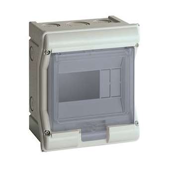 Coffret étanche vector IP55 1 rangée 4+2 modules h 190mm l 165mm|Hager-HAGVE106F