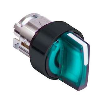 Harmony XB5 - tête bouton à manette lumineux - D22 - 3 pos rap GC - vert|Schneider Electric-SCHZB5AK1733