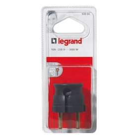 Fiche extra-plate mâle sans terre - 16A - sortie latérale - blister - noir|Legrand-LEG093984