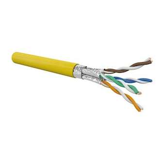 Câble CAT6A 4 paires AWG23 F/FTP LSOH-FR Cca, Jaune (touret de 500 m)|Gigamedia-GGMC6AFF4PFRT5