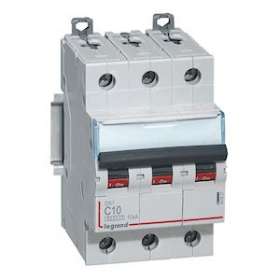 Disjoncteur DX³ 6000 -vis/vis-3P- 400V~-10A-10kA-courbeC-peigne HX³ trad 4P -3M|Legrand-LEG407827